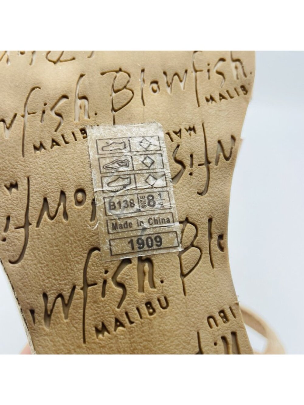 Blowfish Malibu Womens Shoes Size 8.5 Brown Cork Wedge High Heels Casual Strappy - Picture 10 of 11